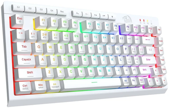 Main image of Redragon Wireless Gaming Keyboard, Portable 75% Compact,RGB Backlit, White
