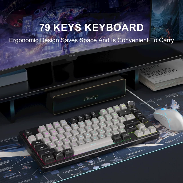 Alt view image 5 of 6 - MageGee Mini 60% Gaming Keyboard, RGB Backlit 75 Key Ultra-Compact Keyboard, TS75 Ergonomic Waterproof Mechanical Feeling Office Computer Keyboards for PC, MAC, PS4, Xbox ONE Gamer