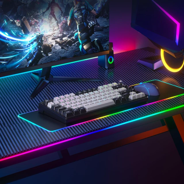 Alt view image 6 of 6 - MageGee Mini 60% Gaming Keyboard, RGB Backlit 75 Key Ultra-Compact Keyboard, TS75 Ergonomic Waterproof Mechanical Feeling Office Computer Keyboards for PC, MAC, PS4, Xbox ONE Gamer