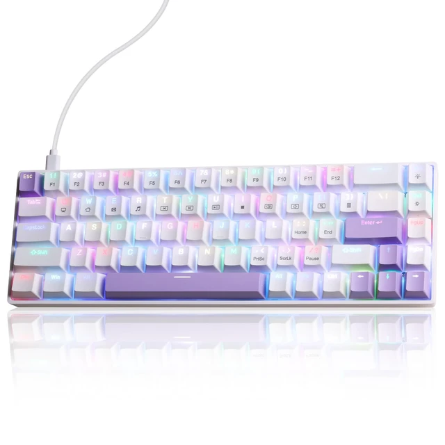 Main image of Gaozen 68% Mechanical Gaming Keyboard with Customizable Lighting RGB Backlit, Pre-lubed Switches, USB-A Connectivity, Perfect for Gaming and Business, PC (White)