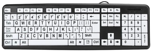 Main image of Leapiture Large Print Keyboard Standard 104 Keys Big Letter Keyboard USB Wired Computer Keyboard with Oversized Print Letters for Elderly and Low Vision People