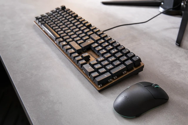 Alt view image 5 of 6 - Chery KC 200 MX Mechanical Office Keyboard with New MX2A switches. Modern Design with Metal Plate Frame. (Bronze W/MX2A Brown Switch)