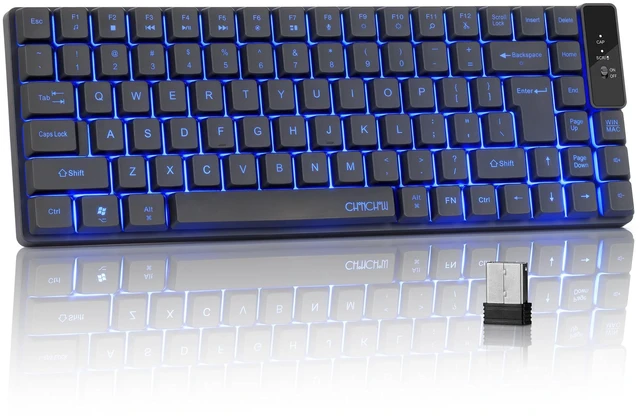 Main image of Wireless Keyboard, Rechargeable Mini Quiet Keyboard, Thin Tenkeyless | 87 Key RGB Backlit, Small Compact Keyboard, Light Up Mechanical Feel Keyboard for Xbox PS4 PS5 PC Laptop Gamer