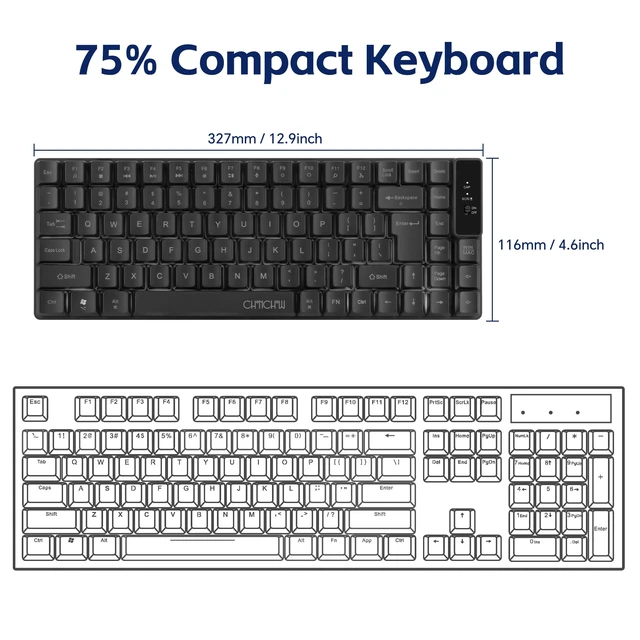 Alt view image 5 of 7 - Wireless Keyboard, Rechargeable Mini Quiet Keyboard, Thin Tenkeyless | 87 Key RGB Backlit, Small Compact Keyboard, Light Up Mechanical Feel Keyboard for Xbox PS4 PS5 PC Laptop Gamer