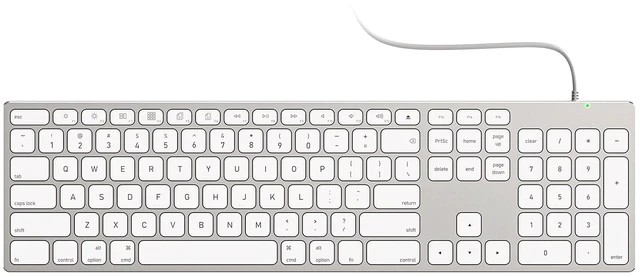 Main image of All-Aluminum Wired Keyboard for MacOS with Full-Size Numeric Keypad | USB-A/USB-C 2-in-1 Plug-and-Play Cable, Metal Unibody, Stick-On Risers, For iMac, Mac mini, MacBook and Mac Studio