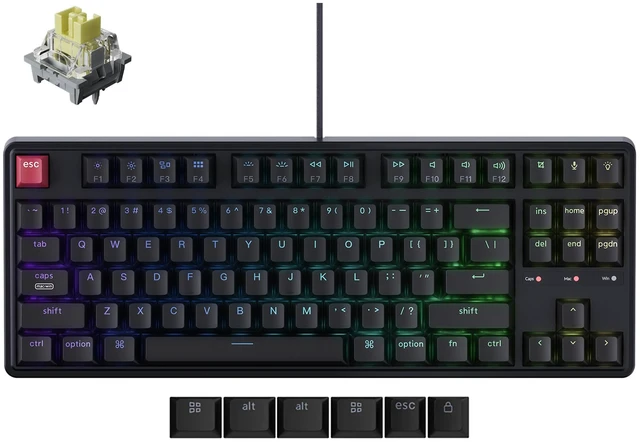 Main image of C3 Pro TKL 80% Wired Mechanical Keyboard, 8K Polling Rate, QMK/VIA Programmable, Hot-Swappable, RGB Backlit Shine-Through Keycaps, Banana Switch, for Windows/Mac