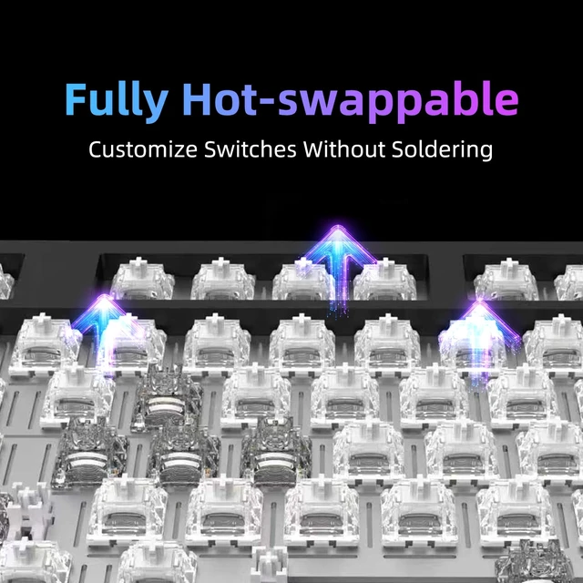Alt view image 6 of 7 - FE87 V2 Wired Mechanical Keyboard, Dual 8KHZ Polling Rate, Support SODC/Latency As 0.125MS/ARGBHot Swappable, Gasket Sturcture Gaming Keyboard (Black/Hyacinth Switch)