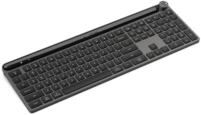 Main image of Wireless Keyboard, Bluetooth 5.2, USB Dongle, Multi-Device, Backlit, 108 Keys, Black