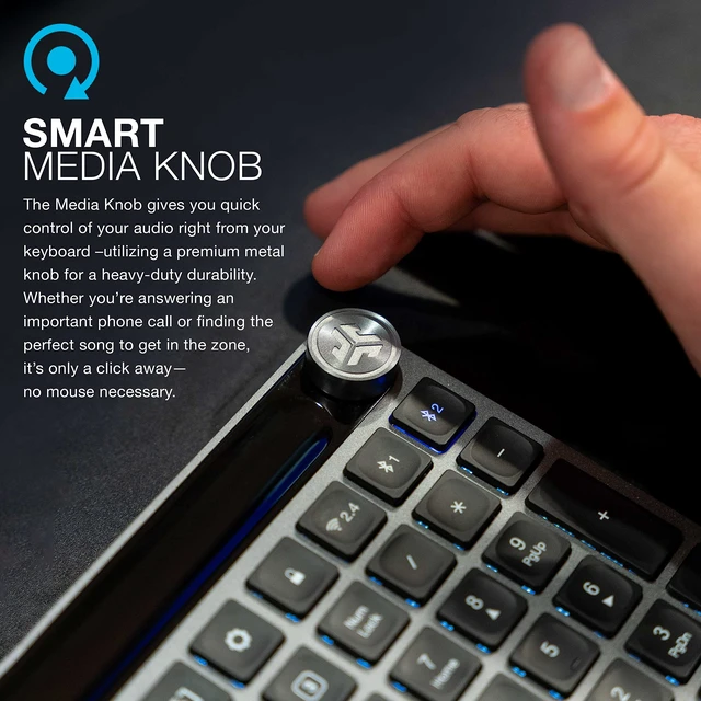 Alt view image 7 of 7 - Wireless Keyboard, Bluetooth 5.2, USB Dongle, Multi-Device, Backlit, 108 Keys, Black