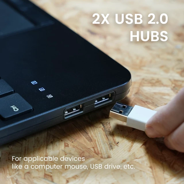 Alt view image 5 of 7 - PERIBOARD-534 US, Wired Compact USB Keyboard with Touchpad - X Type Scissor Keys - 15.63x7.80x1.18 inches - Build-in 2 USB Hubs and Number Pad