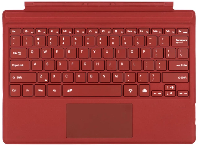 Main image of =Type Cover for Microsoft Surface Pro 7+ / Pro 7/6 / 5/4 / 3, 12.3 inch, Ultra-Slim Bluetooth Keyboard with Multi-Touchpad (Red No Backlit)
