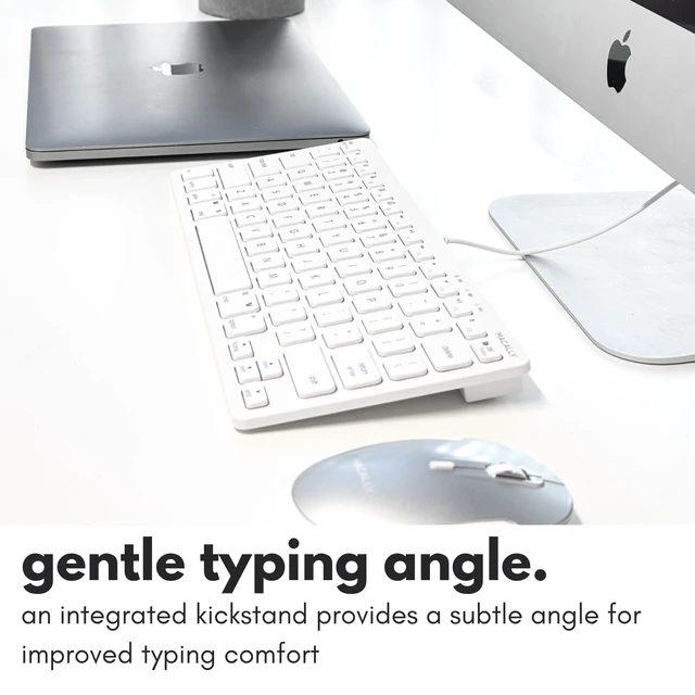 Alt view image 6 of 7 - USB Wired Keyboard for Mac and Windows PC - Plug and Play Apple Keyboard with 78 Scissor Switch Keys and 13 Shortcut Keys - Compact & Small that Saves Spaces and Looks Great - White