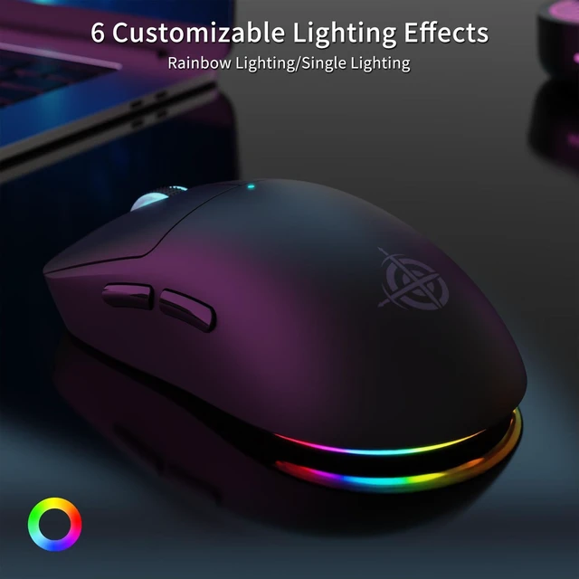 Alt view image 6 of 7 - SHARK×Magic-Refiner G6 Wireless Gaming Mouse Tri-Modes Connection 2.4G/BT/USB-C 24000 DPI 1000Hz Polling Rate with Anti-Slip Grips,750mAh Battery Gaming Mice for Laptop/PC/Mac Gamer Black