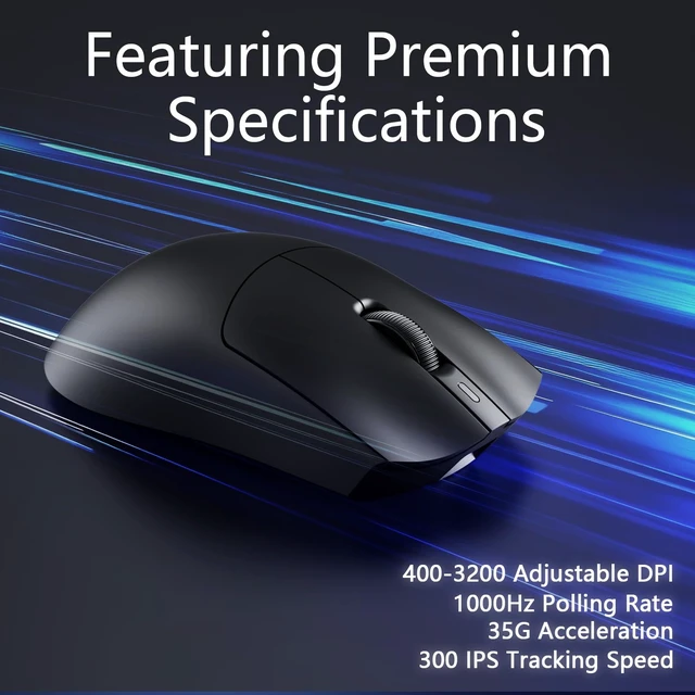 Alt view image 4 of 7 - V3 MC Wireless Gaming Mouse 2.4G Wired/Bluetooth | RGB Magnetic Charging Dock | Lightweight Design | 24K DPI | 800mAh Battery | PAW3311 Sensor | 5 Programmable Buttons, Compatible with PC/Mac
