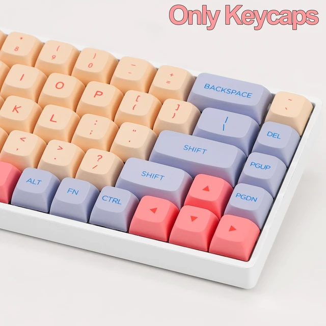 Alt view image 2 of 7 - PBT Keycaps 132 Keys Marshmallow Keycaps Set, XDA Profile, Dye-Sublimation Cute Keycap for Mechanical Keyboard