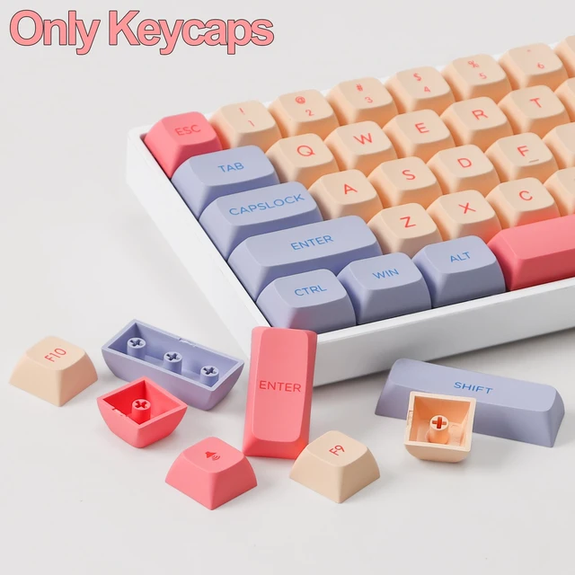 Alt view image 3 of 7 - PBT Keycaps 132 Keys Marshmallow Keycaps Set, XDA Profile, Dye-Sublimation Cute Keycap for Mechanical Keyboard
