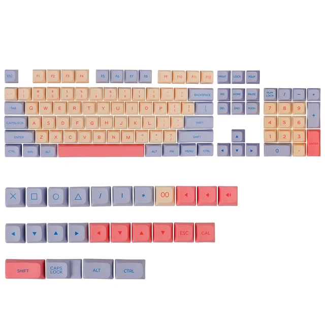 Alt view image 6 of 7 - PBT Keycaps 132 Keys Marshmallow Keycaps Set, XDA Profile, Dye-Sublimation Cute Keycap for Mechanical Keyboard