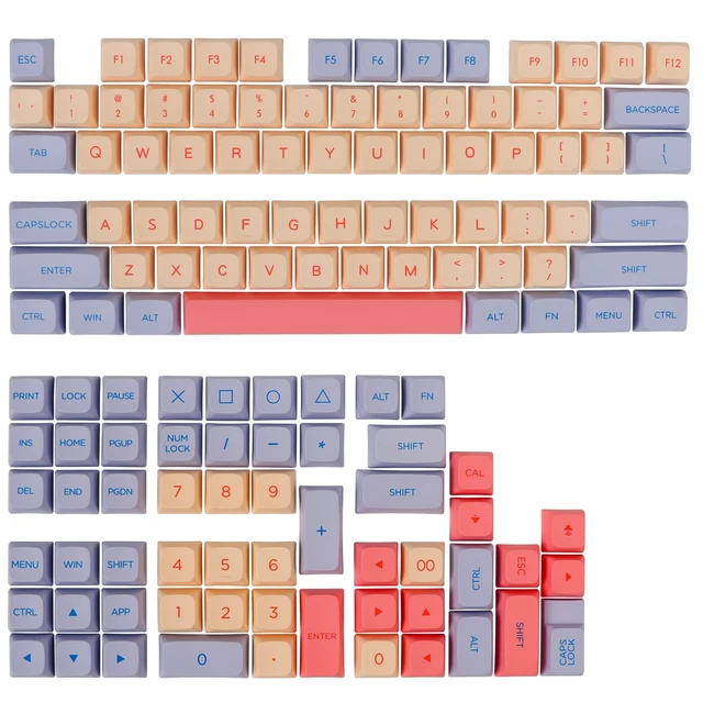 Alt view image 7 of 7 - PBT Keycaps 132 Keys Marshmallow Keycaps Set, XDA Profile, Dye-Sublimation Cute Keycap for Mechanical Keyboard