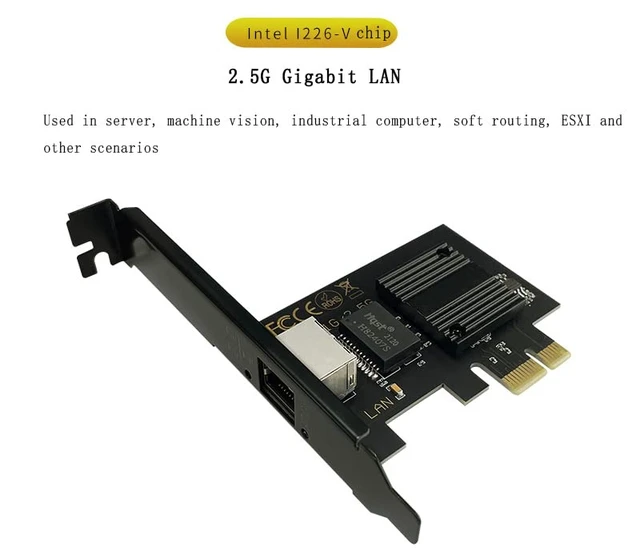 Alt view image 3 of 7 - 2.5Gbase-T Pcie Network Card Intel I226-V Chip 2.5G PCI Express Gigabit Ethernet Card Nic Wired RJ45 LAN Adapter Converter for Window 10/11