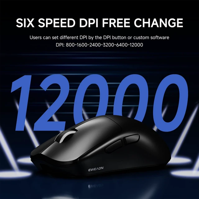 Alt view image 3 of 7 - X23 Pro Gaming Mouse, Tri-Mode 2.4G/USB-C/Bluetooth Wireless Mouse, PAW3311 Sensor, 12,000 DPI, 59g Lightweight, 1ms Ultra-Low Delay, Gaming & Computer Mouse for Laptop/PC/Mac-Black