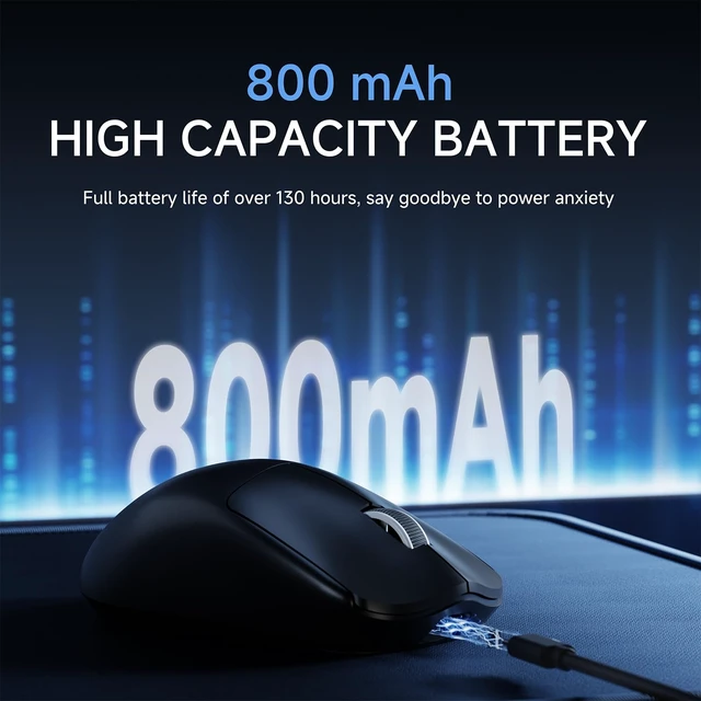 Alt view image 4 of 7 - X23 Pro Gaming Mouse, Tri-Mode 2.4G/USB-C/Bluetooth Wireless Mouse, PAW3311 Sensor, 12,000 DPI, 59g Lightweight, 1ms Ultra-Low Delay, Gaming & Computer Mouse for Laptop/PC/Mac-Black