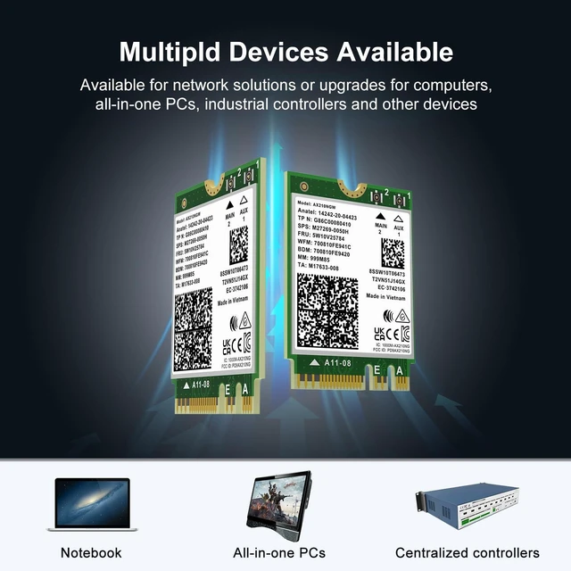 Alt view image 6 of 7 - WiFi 6E Wireless Card AX210NGW, Bluetooth 5.3 Tri-Band 5400Mbps M.2/NGFF Network for PC Laptop AX210 Network Card Support Windows 10/11 (64bit)