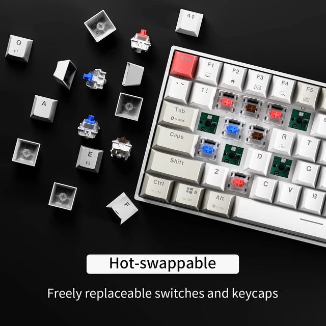 Alt view image 3 of 7 - GM840 Mechanical Keyboard,Wireless/Wired/Bluetooth Gaming Keyboard | Mechanical Keyboard,Wireless/Wired/Bluetooth Gaming Keyboard,75%,RGB Backlit,Hot Swappable,Compact,USB,Computer,PC,Red Switch