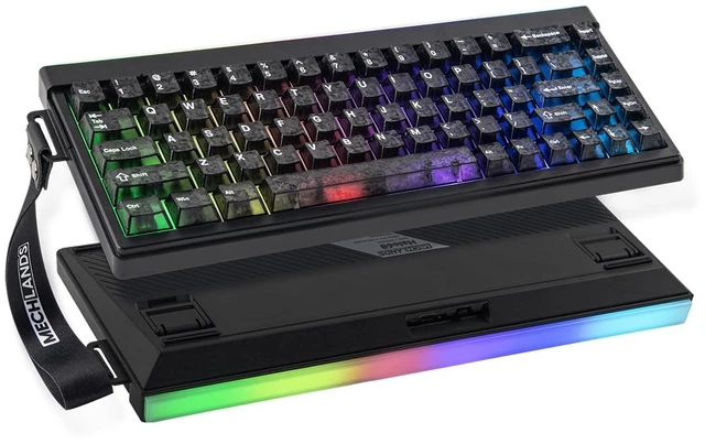 Main image of MechLands Halo68 Silent Wireless Gaming Keyboard w/Light Box, 68 Keys | Creamy Computer Keyboard for PC Game/Office/Home, Membrane Structure, 2000mAh Battery, RGB Backlits, Carbon Fiber Keycaps