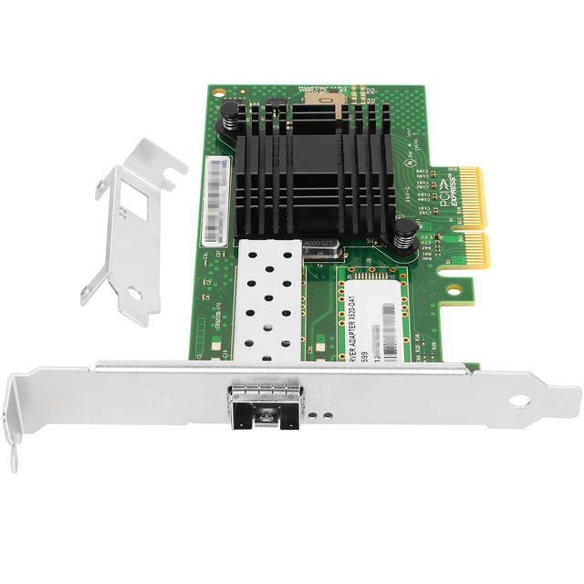 Alt view image 2 of 6 - X520-DA1-X4 Network Adapter, 10GbE 1x SFP+ PCIe 2.0 x4 NIC | 100MbE/1GbE/10GbE Single SFP+ Port NIC with Intel 82599EN, Compatible with Windows, Linux servers, Data Center Networking