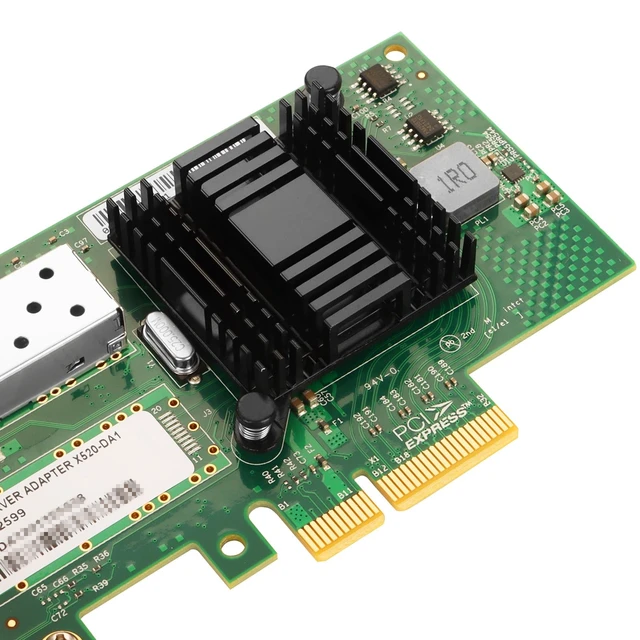 Alt view image 6 of 6 - X520-DA1-X4 Network Adapter, 10GbE 1x SFP+ PCIe 2.0 x4 NIC | 100MbE/1GbE/10GbE Single SFP+ Port NIC with Intel 82599EN, Compatible with Windows, Linux servers, Data Center Networking