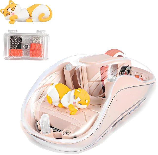 Main image of Wireless USB C Mouse - Bluetooth Triple Mode Rechargeable Cartoon Mouse for Laptops, iPads & MacBook Air/Pro - Silent Operation, Portable Design, Unique Magnetic Character (Milk tea color)