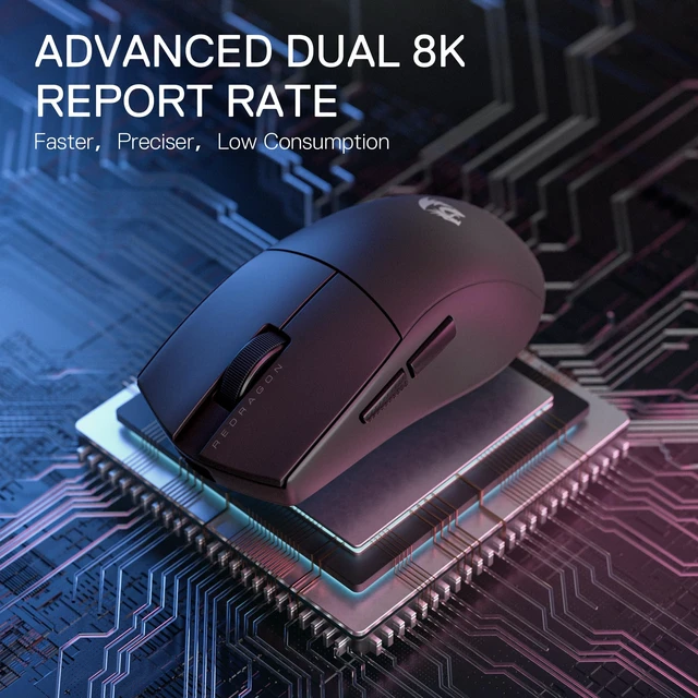 Alt view image 4 of 7 - M916 ULT Wireless 8K Polling Rate Gaming Mouse, 49G Ultra-Light 30,000 Max DPI Gaming Mice w/Ergonomic Natural Grip Build, Full Programmable Buttons, Software Supports DIY Keybinds & DPI