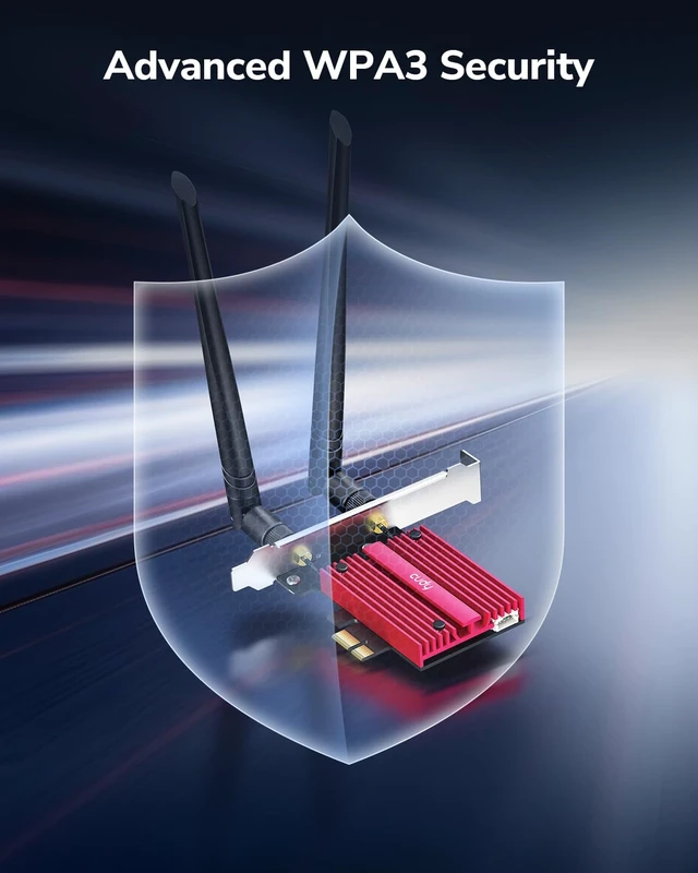 Alt view image 7 of 7 - Wi-Fi 6E Bluetooth 5.3 PCIe Adapter AX5400 with OFDMA, WE3000S | WiFi 6E BT 5.3 PCI-Express dongle, 2402+574 Mbps, 6GHz, Heatsink, Intel AX210, A2DP/HFP/HSP, Dual-Mode Classic+BLE