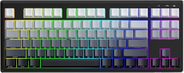 Main image of M87V2 Wireless Gaming Keyboard, 80% TKL 87-Key Low Profile, Moon | Quiet Typing, Mechanical Feel, Tri-Mode, PBT Gradient Keycaps, 16M RGB Backlit, 4000mAh Battery, USB-C for PC, Mac, Linux