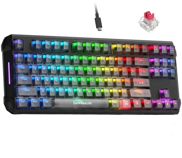 Main image of Flux87 HE Mechanical Gaming Keyboard Wired, Hall Effect Magnetic Switch, 0.01mm Rapid Trigger, Adjustable Actuation, AI-Software, RS/SOCD/DKS/MT, 8000Hz Polling, Hot Swappable, RGB, for PC