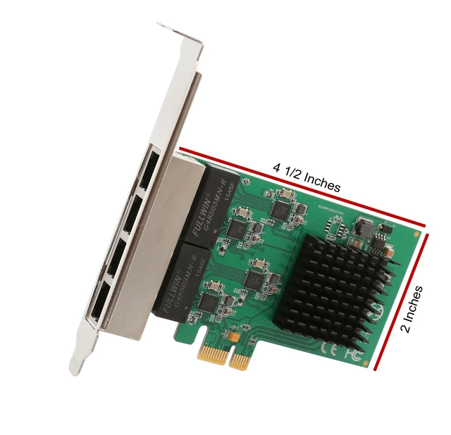 Alt view image 2 of 6 - 4 Port Quad Gigabit Ethernet PCI Express 2.1 PCI-E x1 Network Interface Card (NIC) 10/100/1000 Mbps Realtek Chipset SI-PEX24042