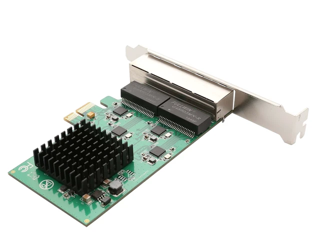 Alt view image 4 of 6 - 4 Port Quad Gigabit Ethernet PCI Express 2.1 PCI-E x1 Network Interface Card (NIC) 10/100/1000 Mbps Realtek Chipset SI-PEX24042