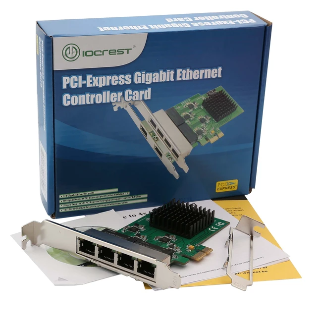 Alt view image 6 of 6 - 4 Port Quad Gigabit Ethernet PCI Express 2.1 PCI-E x1 Network Interface Card (NIC) 10/100/1000 Mbps Realtek Chipset SI-PEX24042