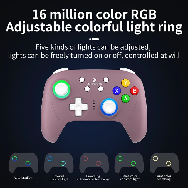 Alt view image 3 of 6 - RG P01 Wireless Gaming Controller RG P01 Controllers Gamepad for PC Plug and Play Gaming Gamepad with Hall Effect/Triggers Joystick rg p01 Game Controller Switch/PC/Steam/Android/IOS(Purple)
