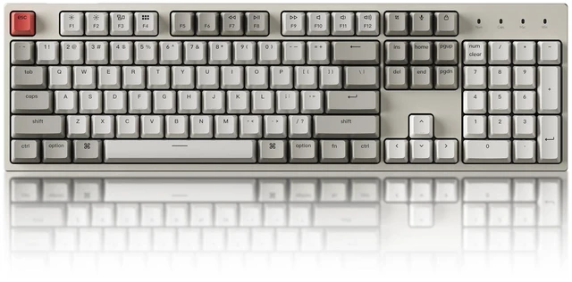 Main image of C2 Full Size Wired Mechanical Keyboard, Hot-Swappable, Retro | ABS Keycaps with Red Switch, USB-C Connection, Ergonomic Support, Non-Backlit Design, Compatible with Mac Windows