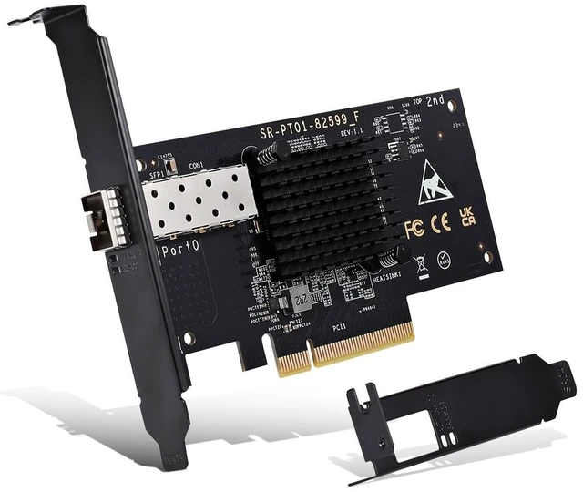 Main image of 10Gb SFP PCI-e Network Card, 82599(X520-DA1) Controller, 10Gbps Ethernet Adapter, 10Gbe SFP+ Port, 10G NIC Card, Support Windows/Windows Server/VMware