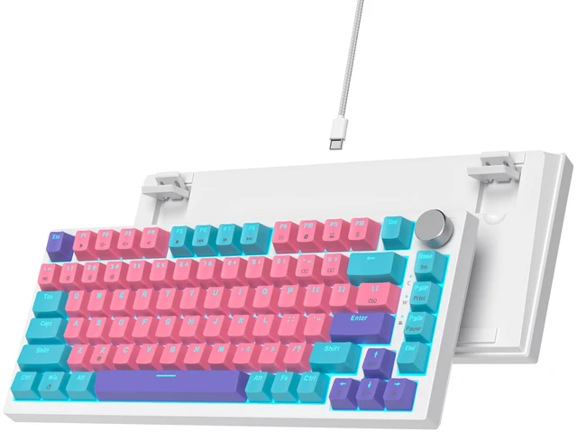 Main image of 75% Mechanical Gaming Keyboard - Pink Gasket Mount TKL Keyboard, Wired, Custom Hot Swappable, RGB Backlit, for PC & Laptop Gamers