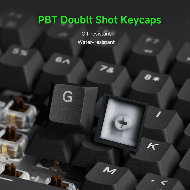 Alt view image 7 of 7 - R75 Wired Mechanical Gaming Keyboard, 75% Hot-Swap Mechanical Keyboard Volume Knob, Soft Pre-lubed Tactile Brown Switch