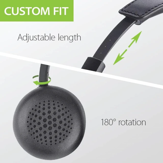 Alt view image 4 of 7 - AH6B - Bluetooth Headset with Detachable Microphone | Lightweight on-ear headset for office or home with 22-hour battery, soft.