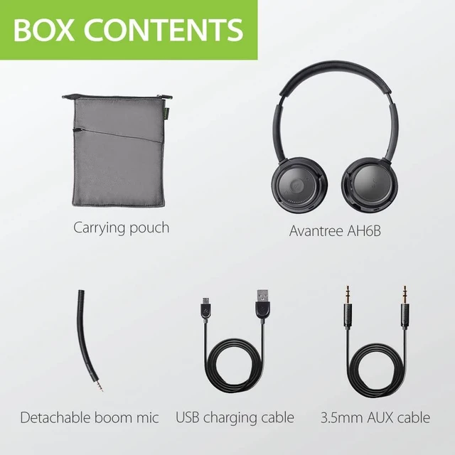 Alt view image 6 of 7 - AH6B - Bluetooth Headset with Detachable Microphone | Lightweight on-ear headset for office or home with 22-hour battery, soft.