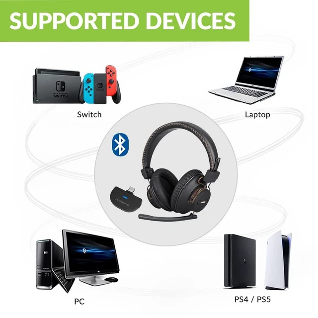 Alt view image 5 of 7 - C519M - Bluetooth Gaming Headset with USB-C Adapter | Low-latency headset with mic and USB-C adapter for PS5, Switch, and PC.