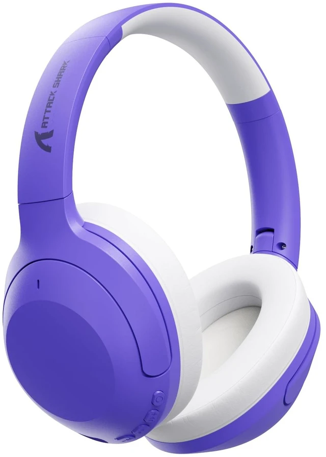 Main image of G300 ANC Headphones, Bluetooth 5.3 Wireless Over Ear, Purple | -21dB Noise Cancelling, 210g Lightweight, 20+H Playtime, Foldable Design, 40mm Drivers, Wired & Wireless for Trip/Home/Office
