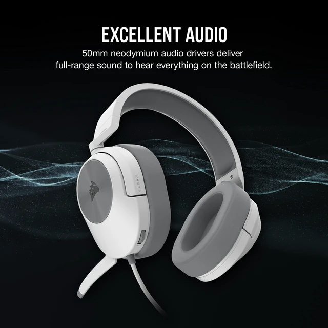 Alt view image 2 of 7 - HS55 Stereo Gaming Headset (Leatherette Memory Foam Ear Pads, Lightweight, Omni-Directional Microphone, PC, Mac, PS5/PS4, Xbox Series X | S, Nintendo Switch, Mobile Compatibility) White