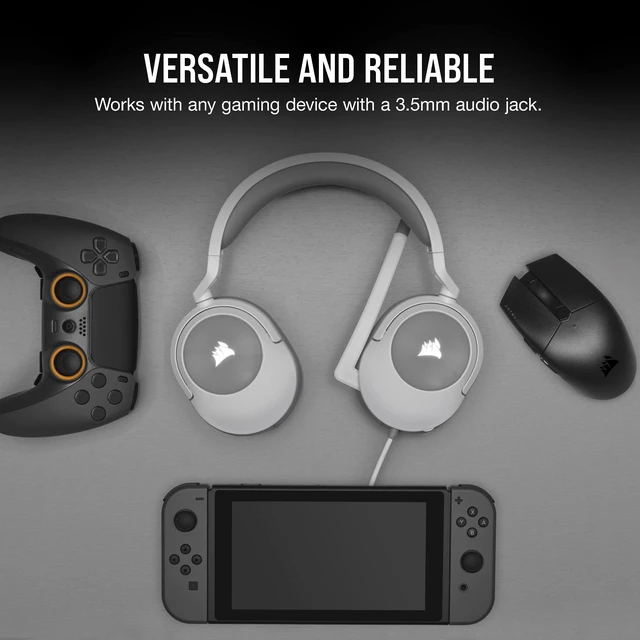 Alt view image 6 of 7 - HS55 Stereo Gaming Headset (Leatherette Memory Foam Ear Pads, Lightweight, Omni-Directional Microphone, PC, Mac, PS5/PS4, Xbox Series X | S, Nintendo Switch, Mobile Compatibility) White