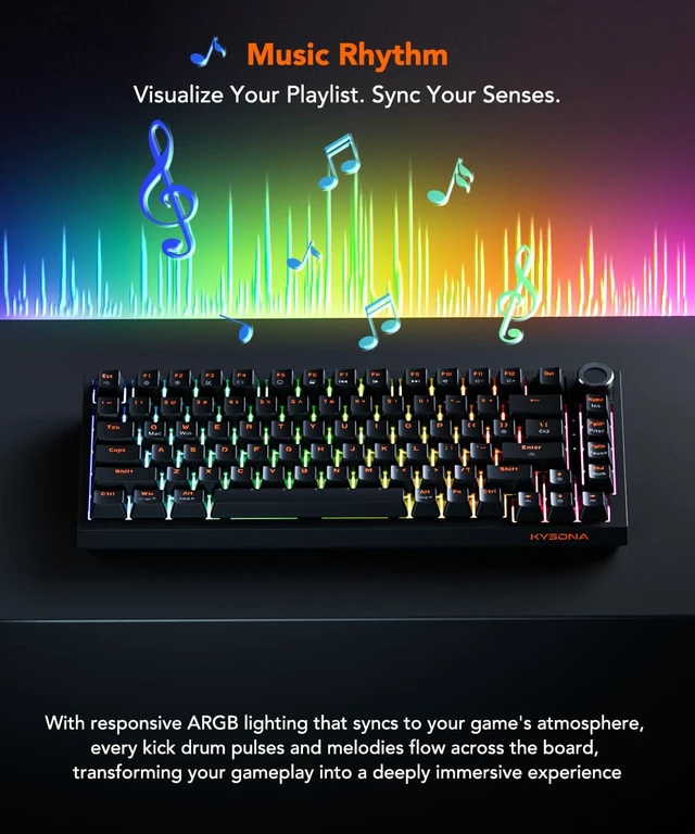 Alt view image 5 of 7 - HE82 Mechanical Gaming Keyboard Wired with Multi-Function Knob, Hall Effect Magnetic Switches, Adjustable Actuation, Hyper Trigger, 8KHz Polling Rate Custom Driver for PC/Mac/Laptop